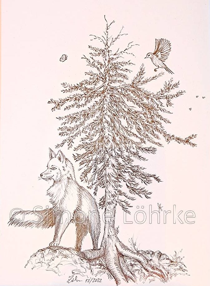 Fichte mit Fuchs